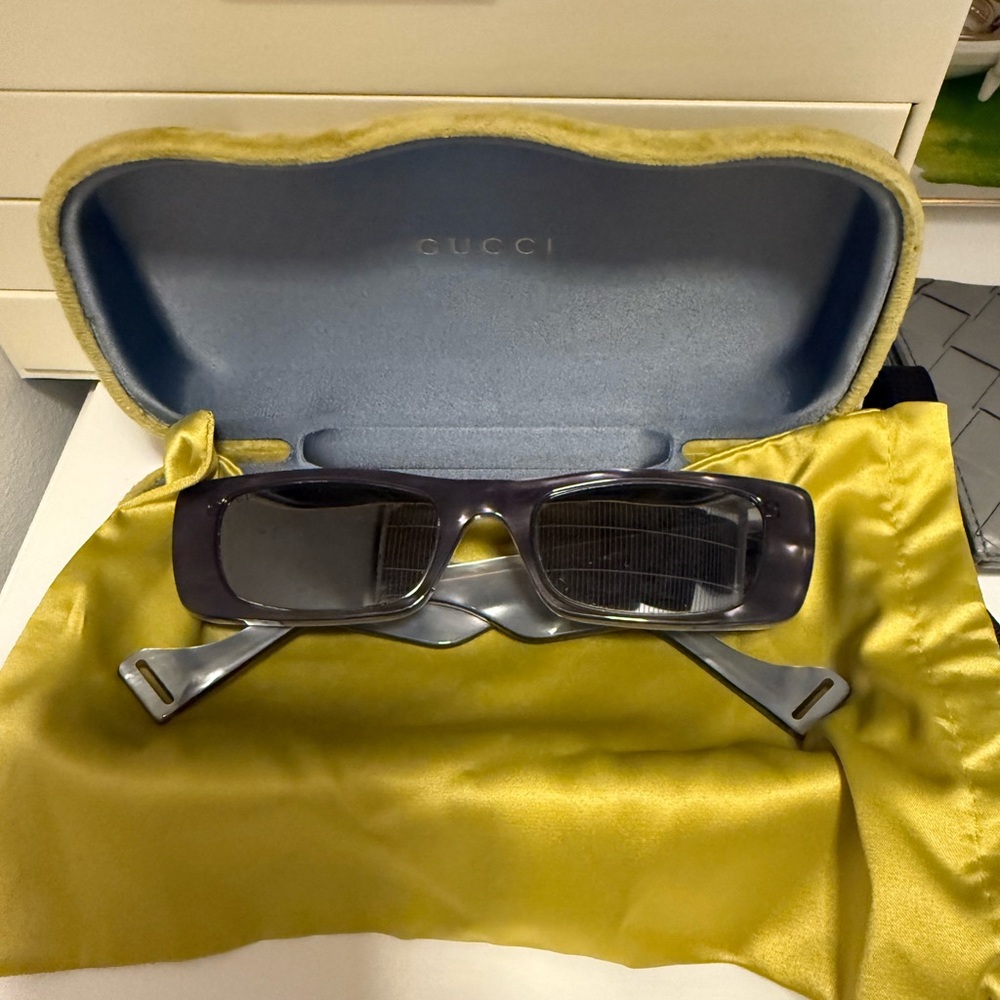 Gucci Gray Sunglasses with Yellow Case